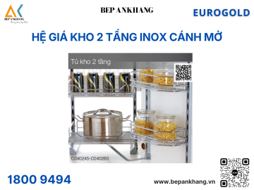 Hệ giá kho nan 2 tầng cánh mở Eurogold C040260 - 600mm - Thép mạ crom